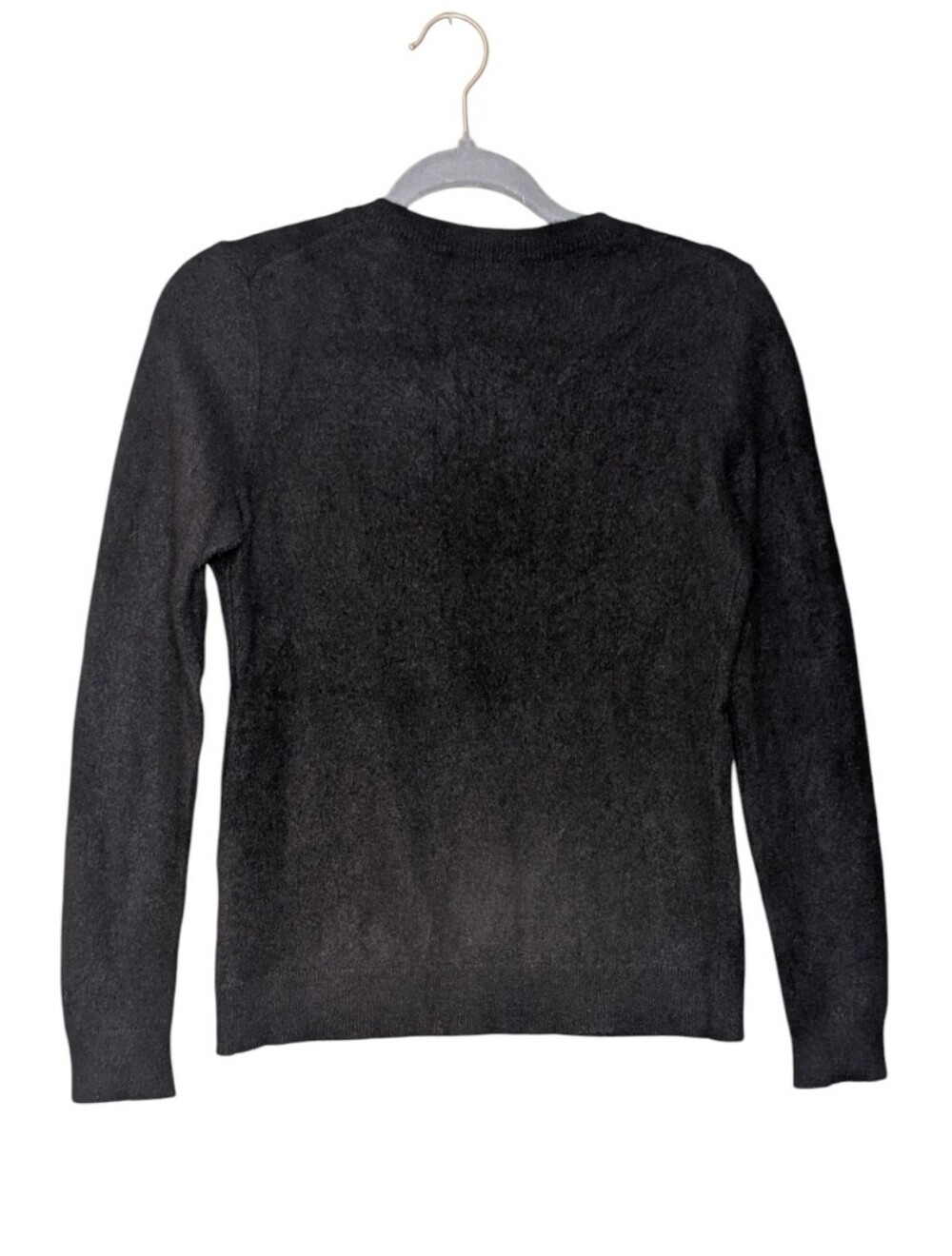 Charter Club Luxury 100% Cashmere V-Neck Sweater solid Black soft cozy small - Picture 2 of 6